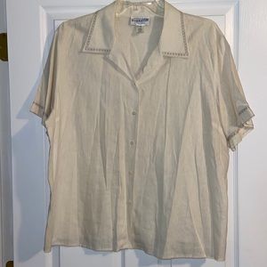 Pendleton Classic Linen Cotton Button Down Shirt Size: 22W